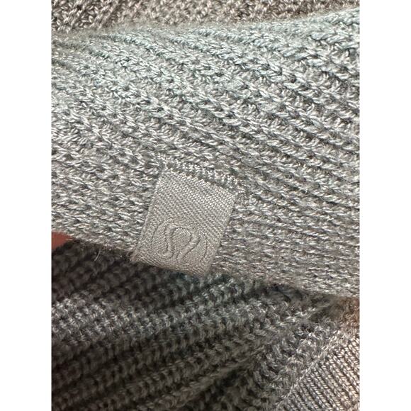 Lululemon Tealwater Teal Cashlu Knit Textured Wrap Cardigan size M/L - Picture 4 of 14